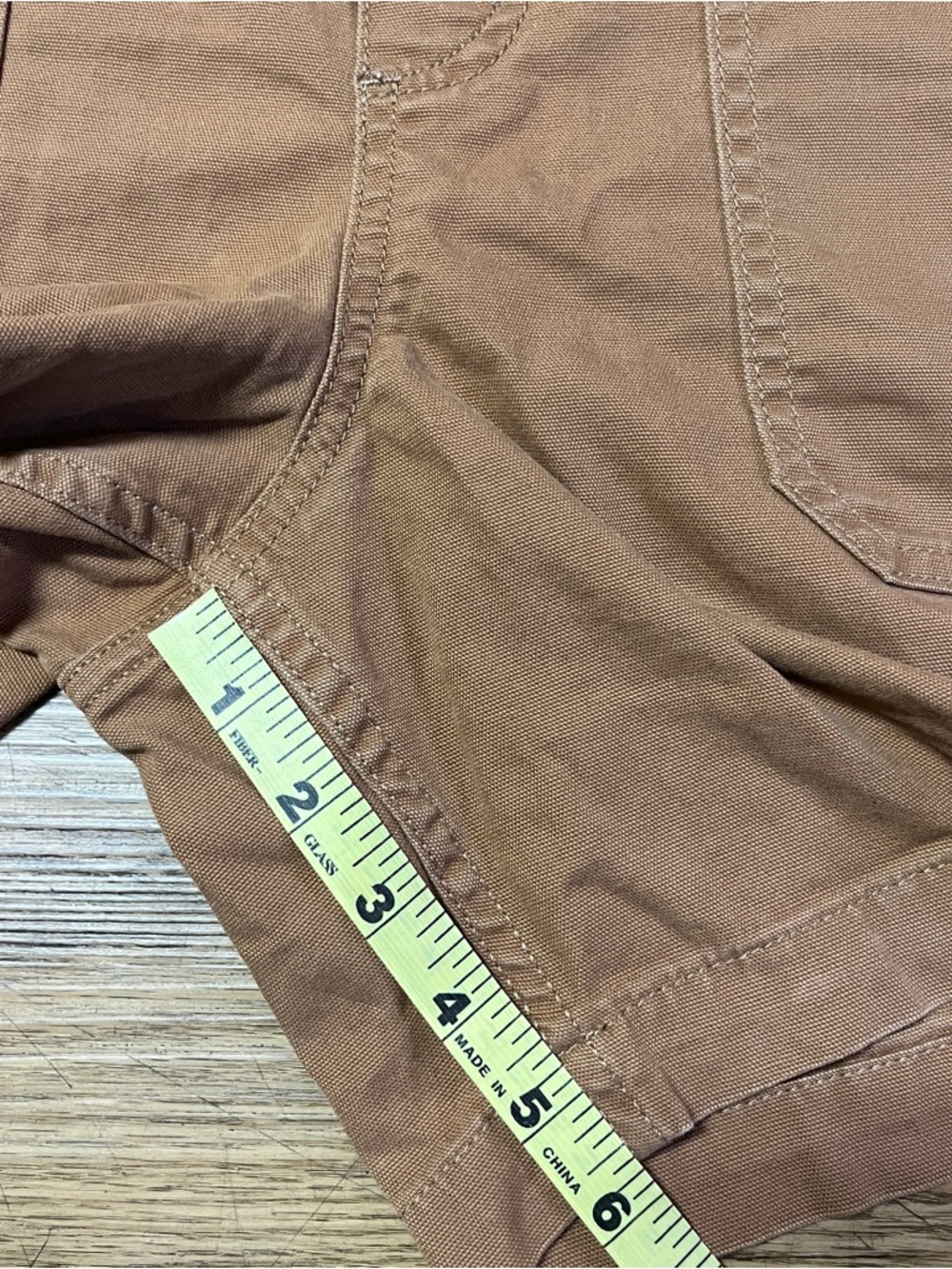 Womens Carhartt Rugged Flex Relaxed Fit Canvas Brown Shortalls Overalls Large - Picture 9 of 10